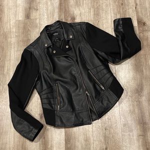 Torrid 0 Faux Leather and Ponte Moto Jacket